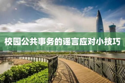 校园公共事务的谣言应对小技巧